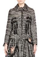 Simone Rocha Crystal-embroidered Distressed Tweed Jacket