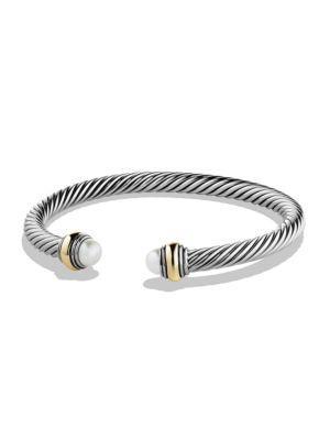 David Yurman Cable Classics Bracelet With Pearl And Gold
