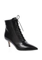 Gianvito Rossi Leather Lace-up Kitten Heel Booties
