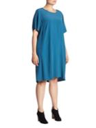 Eileen Fisher, Plus Size Plus Roundneck Crinkle Dress