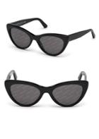 Balenciaga 54mm Cat Eye Black Acetate Logo Sunglasses