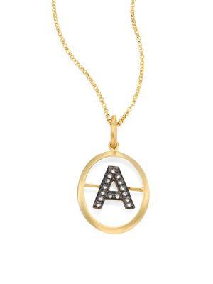 Annoushka Initial Diamond & 18k Yellow Gold Pendant
