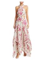 Zimmermann Corsage Orchid-print Linen Silk Maxi Dress