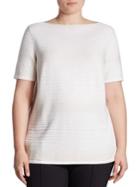Lafayette 148 New York, Plus Size Sequin Boatneck Sweater