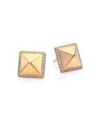 Roberto Coin Diamond 18k Rose Gold Stud Earrings
