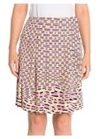 Prada Crepe De Chine Weave Print Pleated Skirt