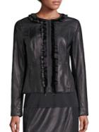 Elie Tahari Cam Leather & Merino Wool Jacket