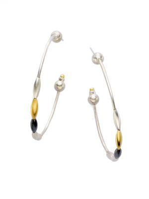 Gurhan Spring 24k Yellow Gold & Sterling Silver Hoop Earrings/2