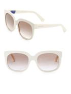 Gucci Fashion Show Ivory Square & Brown Sunglasses/56mm