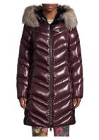 Moncler Fulmar Chevron Fur-trim Hooded Coat