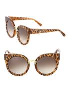 Stella Mccartney 51mm Leopard Print Rounded Cat Eye Sunglasses