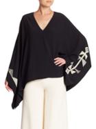 Ralph Lauren Collection Filipa Embroidered Poncho Top