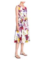 Dolce & Gabbana Sleeveless Poplin V-neck Smocked Waist Dress