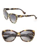 Balenciaga 56mm Cat's-eye Tortoise Acetate Sunglasses