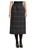 Dior Check Wool Pencil Skirt