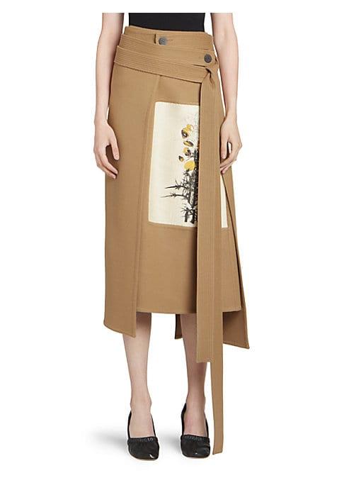 Loewe Wool & Cashmere Botanical Wrap Skirt