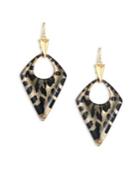 Alexis Bittar Pointed Pyramid Panther Lucite Drop Earrings