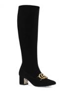 Gucci Velvet Mid-heel Double G Boots