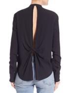 Helmut Lang Long Sleeve Back-knotted Blouse