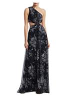 Cinq A Sept Goldie Inky Silk One-shoulder Gown