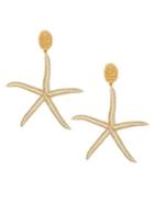 Oscar De La Renta Swarovski Crystal & Glass Bead Starfish Drop Earrings