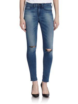 Rag & Bone/jean High-rise Distressed Skinny Jeans