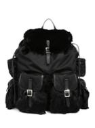 Prada Fur & Nylon Backpack