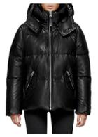 Mackage Leather Down Puffer Jacket
