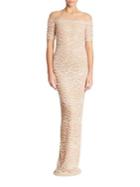 Pamella Roland Embellished Lace Gown