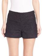 Theory Micro Embroidered Lace Shorts