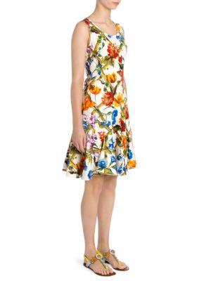 Dolce & Gabbana Floral Bamboo-print Dress