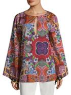 Etro Floral Paisley Bell-sleeve Top