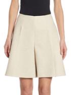 Delpozo Linen & Cotton Wide-leg Bermuda Shorts