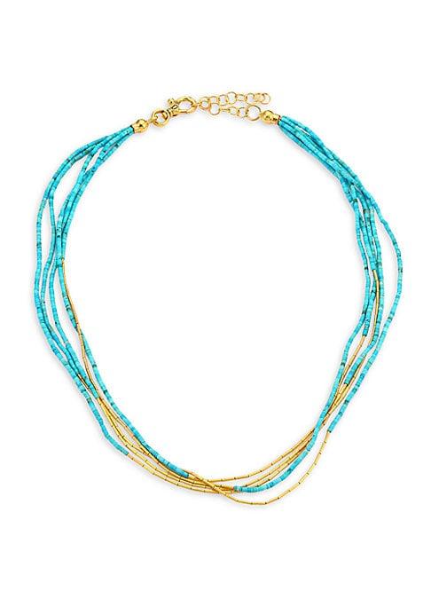 Gurhan Five-strand 24k Yellow Gold & Turquoise Necklace