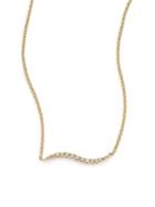 Ef Collection Diamond & 14k Yellow Gold Wave Pendant Necklace