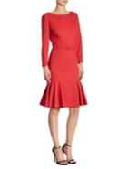 Carolina Herrera Stretch-wool Flounce Dress