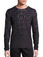 John Varvatos Silk & Cotton Blend Printed Sweater