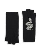Portolano Jeweled Snake Cashmere Fingerless Gloves