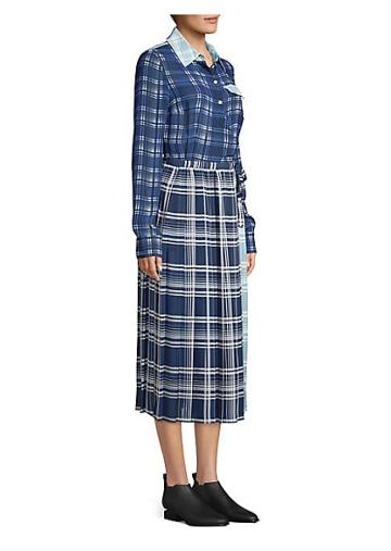 Tommy Hilfiger Collection Pleated Madras Shirtdress