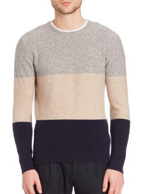 Eleventy Colorblock Sponge Crewneck Sweater