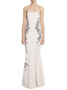 Cinq A Sept Luna Embroidered Strapless Gown