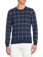 Lacoste Windowpane Jacquard Crewneck Sweater