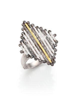 Coomi Silver Diamond, 20k Yellow Gold & Sterling Silver Ring