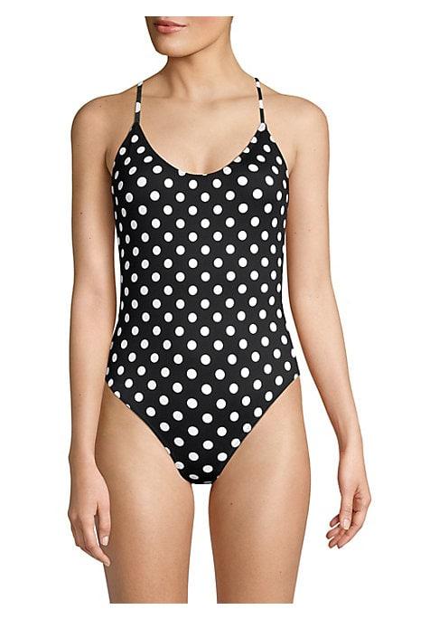 Caroline Constas Polka Dot One-piece Swimsuit