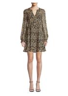 Nanette Lepore Leopard-print Chiffon Fit-&-flare Dress