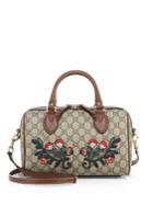 Gucci Embroidered Gg Supreme Canvas Top-handle Bag