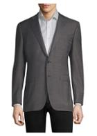 Canali Modern Grid Print Wool Suit Jacket