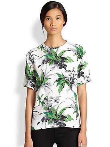 Equipment Logan Silk Tropical-print Tee