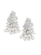 Fallon Monarch Juniper Cluster Crystal & Faux Pearl Earrings