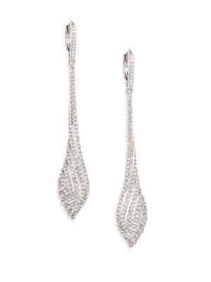 Adriana Orsini Zen Linear Pave Crystal Drop Earrings/silvertone